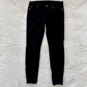 7 for All Mankind Black Velvet Skinny Jeans